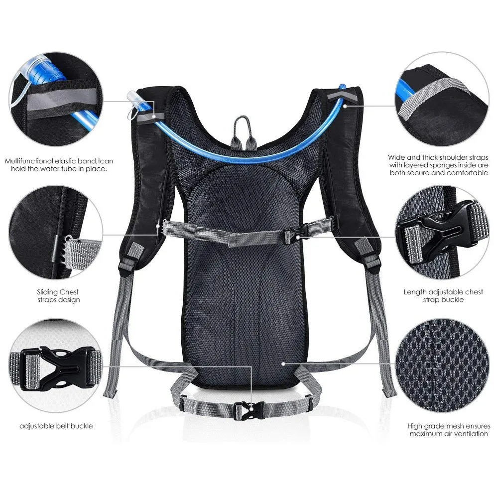 SKL Outdoors Sport Running Hiking Lightweight Hydration Backpack with 2 Water Bladder Walking and Climbing Backpack Water Bag SKL Outdoors Sport Running Hiking Lightweight Hydration Backpack with 2 Water Bladder Walking and Climbing Backpack Water Bag