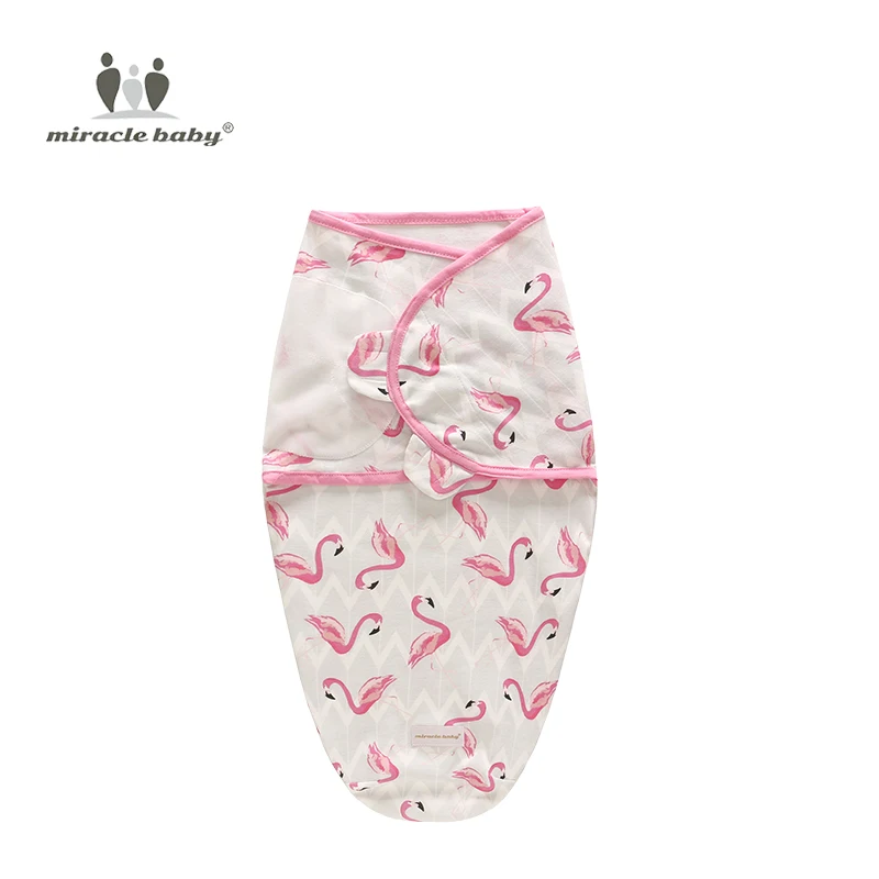 Новинка, хлопок, пеленки для младенцев, спальные мешки для новорожденных, одеяла для новорожденных, Товары для малышей, одеяла и пеленки S, L - Цвет: Wavy flamingo S
