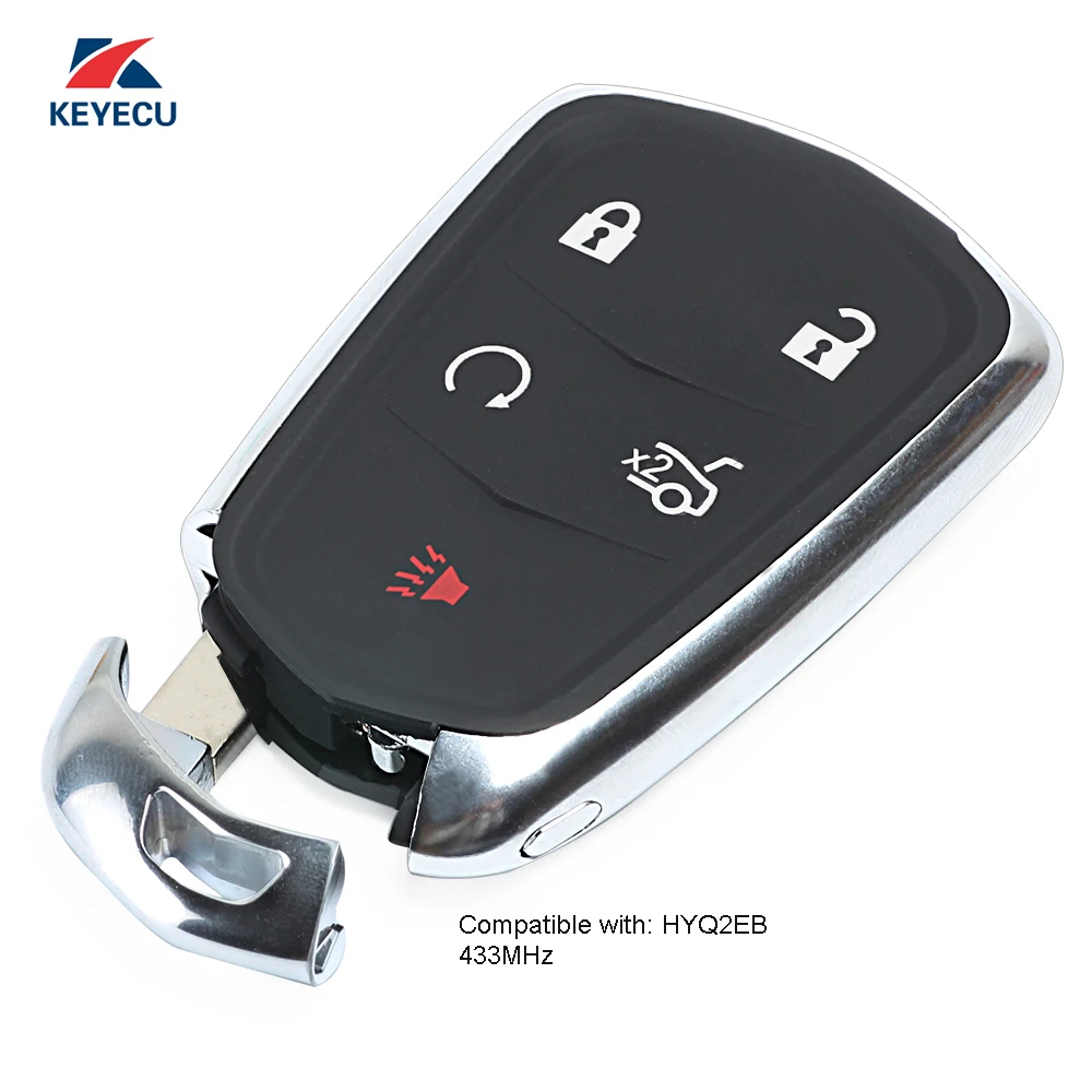 KEYECU Replacement Keyless Entry Smart Remote Key Fob 433MHz 5 Button