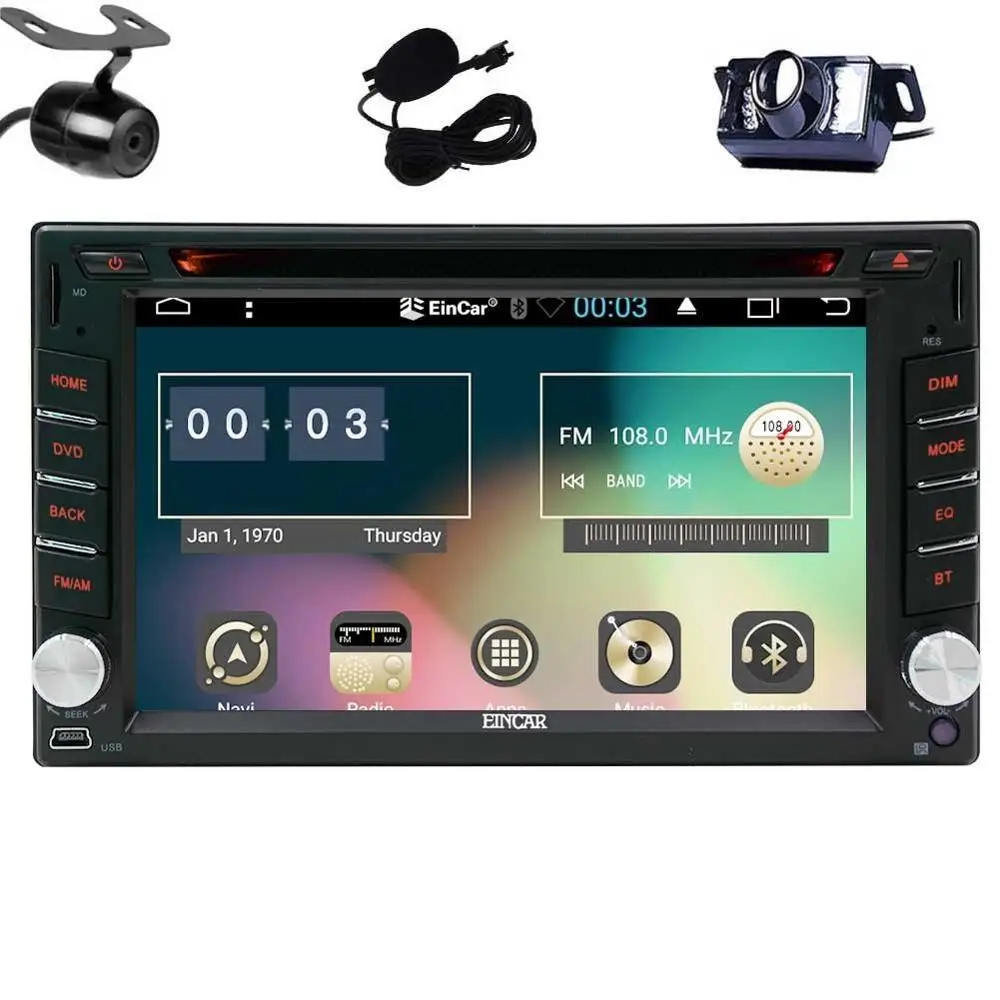 

Android 6.0 Car DVD Player 2 Din Car Stereo GPS Navigation Head Unit Bluetooth/Radio/Screen Mirroring/External Micro/Dual Camera