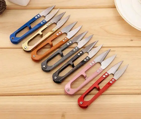 Multicolor Trimming Scissors Nippers U Shape Clippers Sewing Embroidery Thrum Yarn Stainless Steel