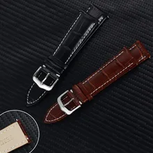 Top Marca de Luxo Completa Grain Leather Strap Quick-release Bares Primavera Ferramenta de Substituição Gratuita Relógio Strap Lugs 20mm 22mm Preto/Marrom