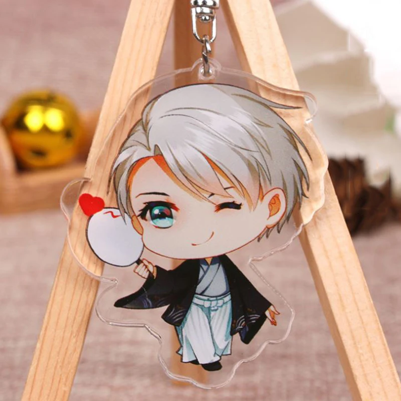 

1 PC Cute Anime Yuri On ICE Unisex Women Vogue Acrylic Key Chain Ring Keyring Pendant Victor Nikiforov Keychain Gift Figur Toy