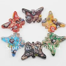 50*36 мм стиль лампа из муранского стекла кулон украшения ювелирные изделия Смешанный цвет/# DD4