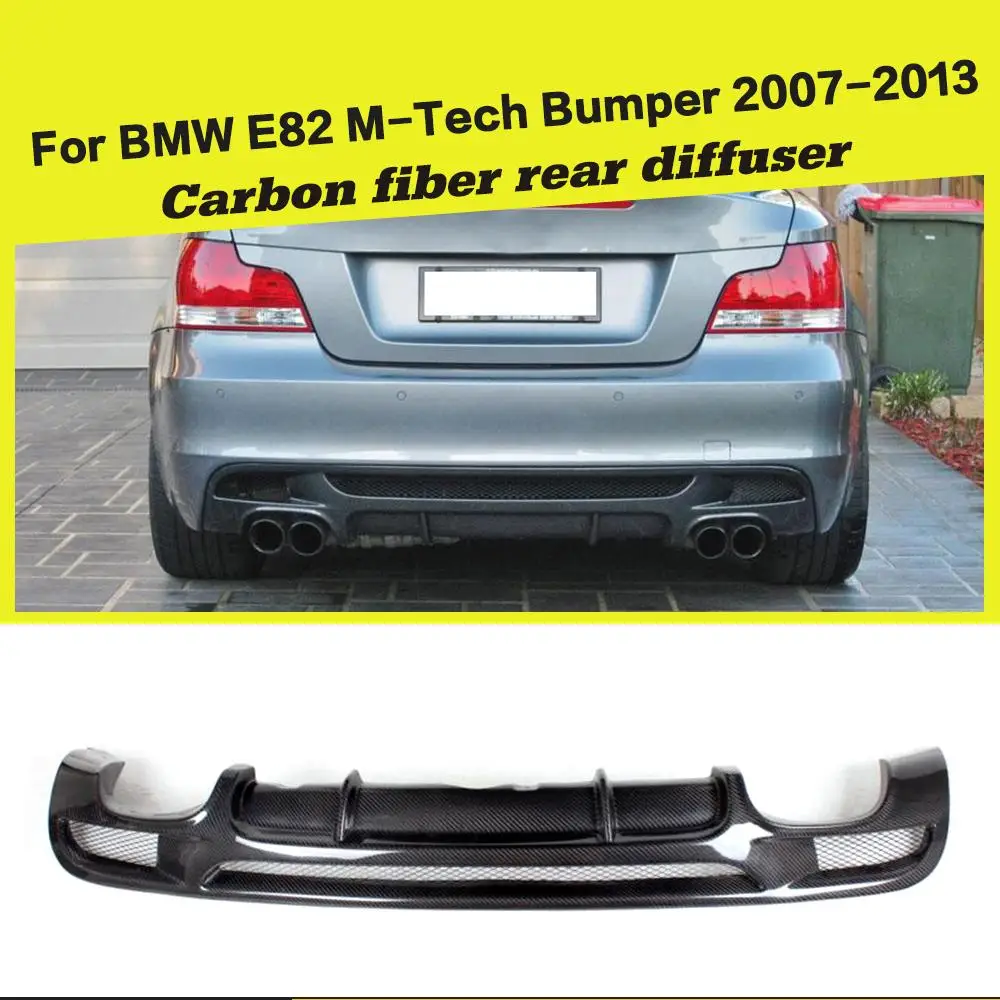 Car Styling Carbon Fiber Rear Diffuser Lip Spoiler for BMW 1Series E82