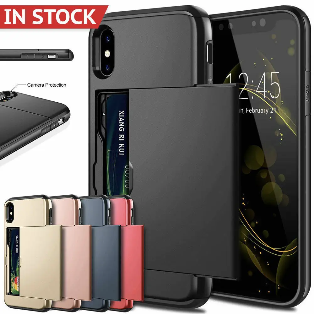 

Business Man Phone Case For iphone X XS Max XR 7 8 6 6S Plus Hybrid Hard Armor Protective Sliding With Card Slots Case Funda