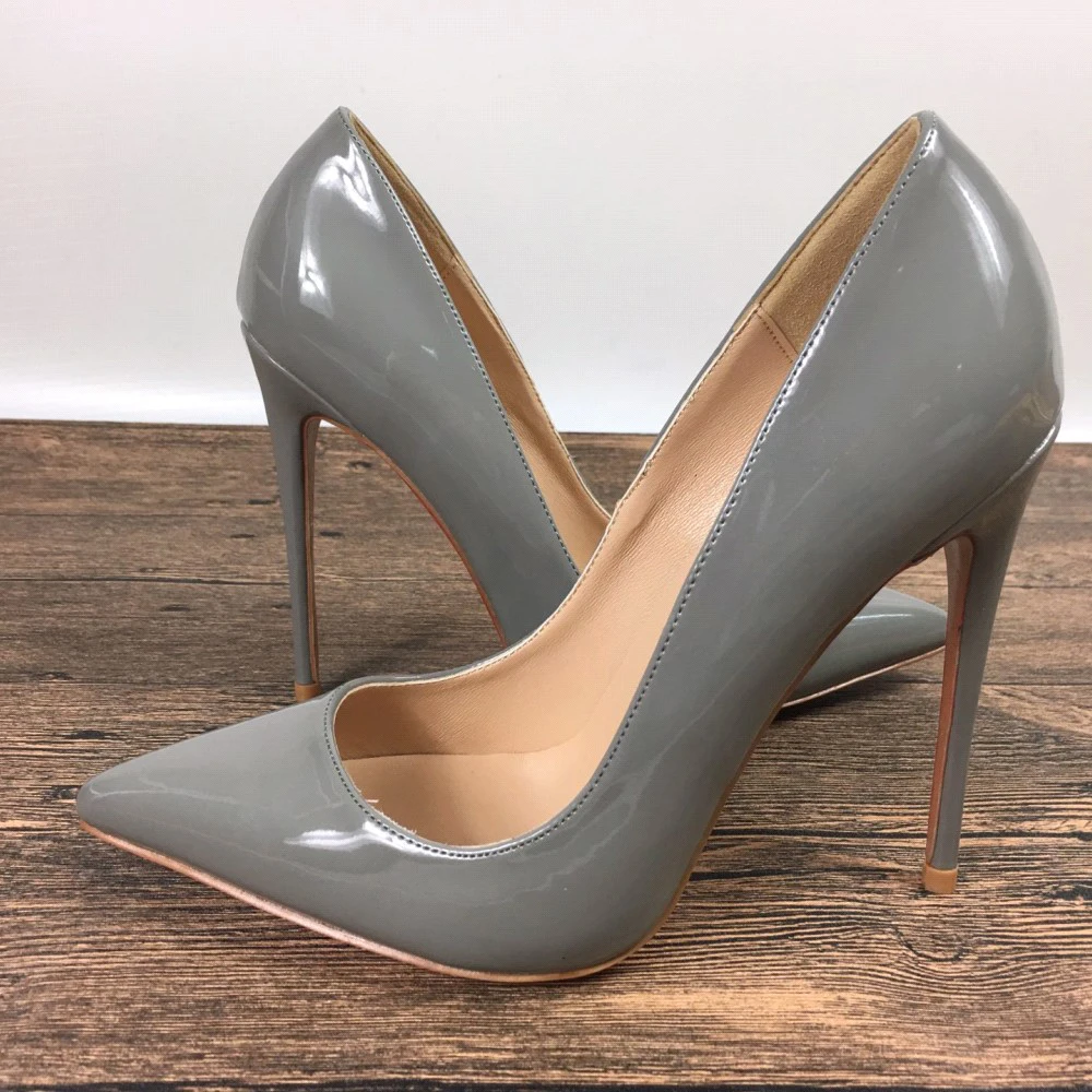 

New women's High Heels Gray High Heels Pu Shoes Brand ms. 10cm12cm High Heels