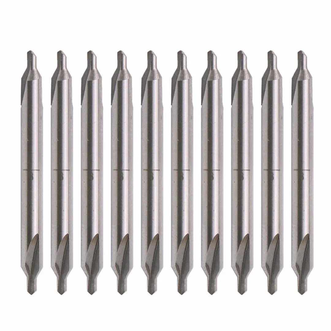 10pcs/set New A-Type 1/8 " Tip HSS Combined Center Drill 60 degree Angle Countersink Bit