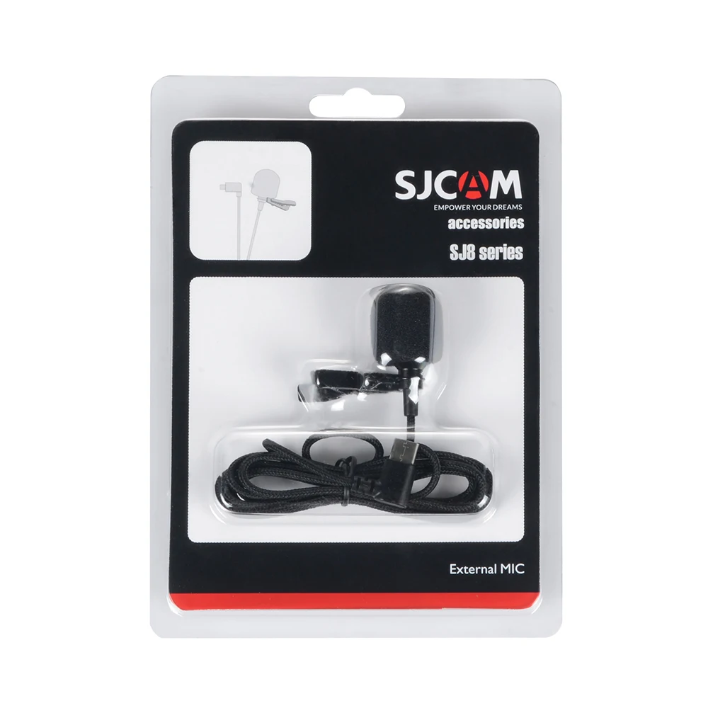 Оригинальные аксессуары SJCAM внешний микрофон типа C для SJCAM SJ8 Pro/SJ8 Plus/SJ8 Air Sports Action camera pro yi 4k