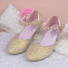 2016 kinder Prinzessin Sandalen Kinder Mädchen Hochzeit Schuhe High Heels kleid Schuhe Partei Schuhe Für Mädchen Rosa Blau Gold dance schuhe