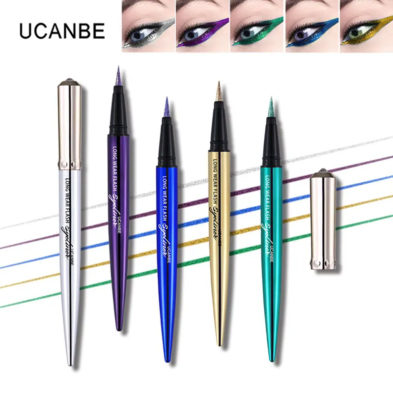 

UCANBE Shimmer Eyeliner Pencil Long Wear Glitter Flash Eye Liner Pen Makeup Kits Silky Waterproof Quick Dry Eyeliner Cosmetics