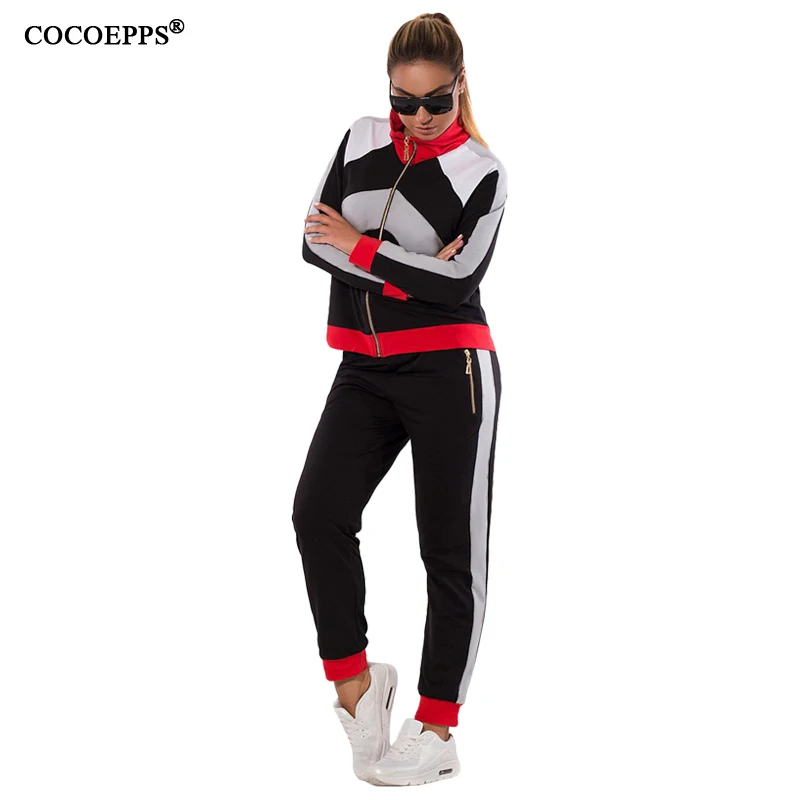 

2019 Autumn Women Tracksuit 2 Piece Sets Tops And Pants Winter Plus Size Women Clothing Long Sleeve Hoodies Patchwork Sweatshirt