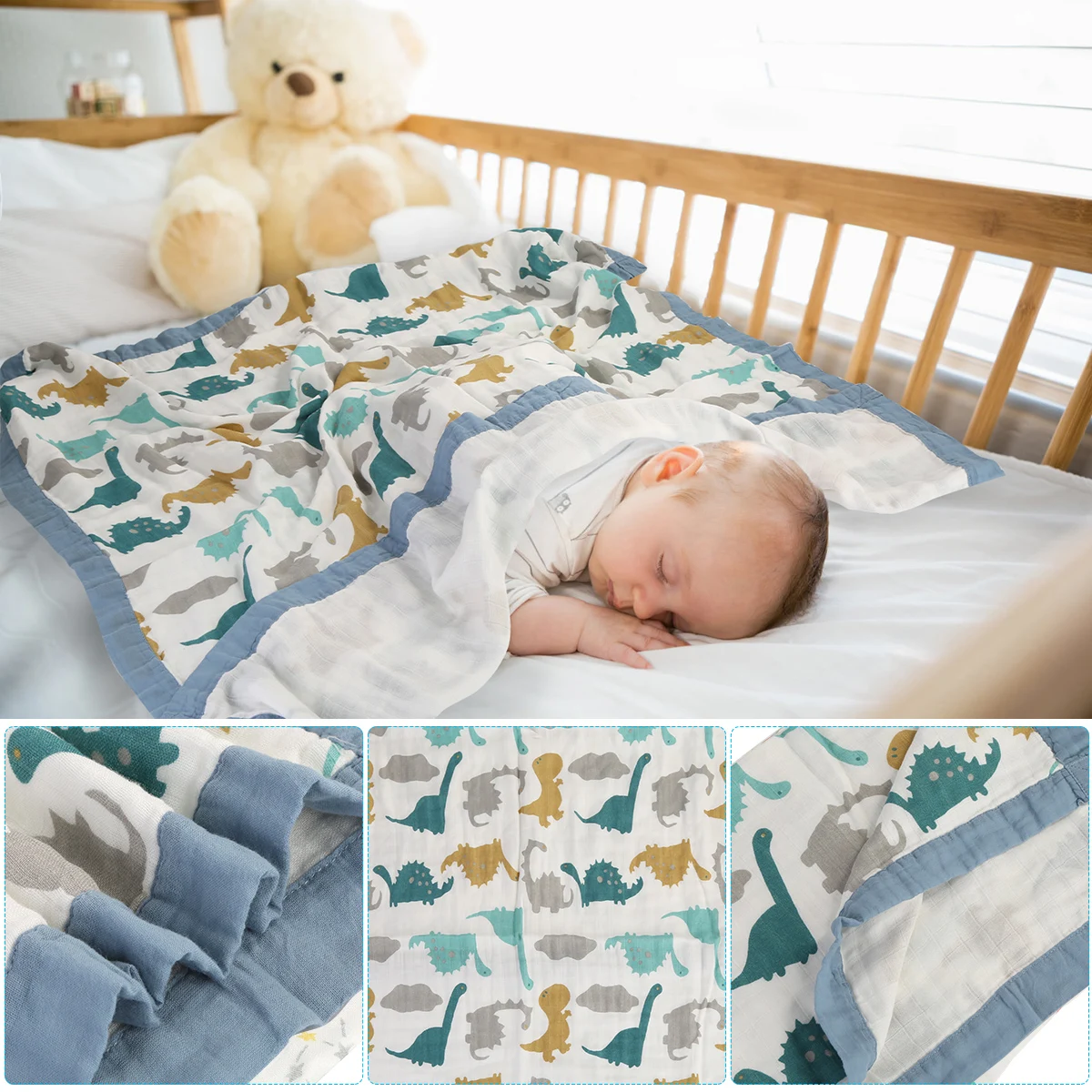 Детское одеяло из бамбукового волокна, детское муслиновое Пеленальное высококачественное одеяло, детское банное полотенце, детское