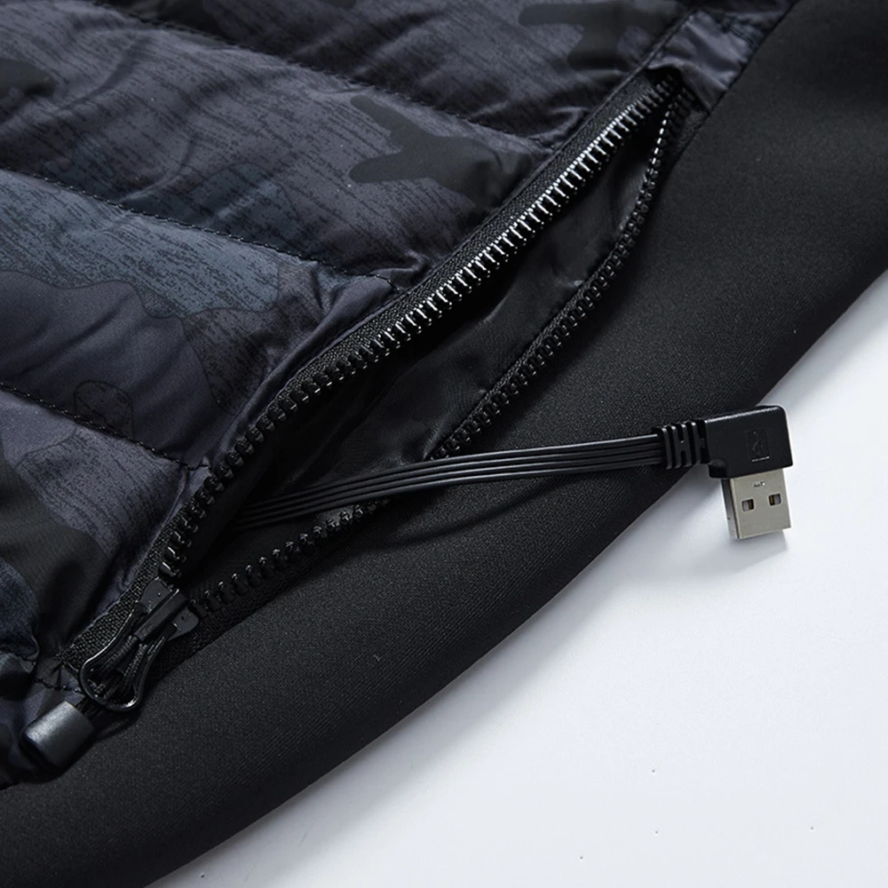 Мультиразмерный зимний жилет с подогревом, обновленный, для улицы, USB, инфракрасный, нагревательный жилет, куртка из углеродного волокна, электрическая, теплая одежда