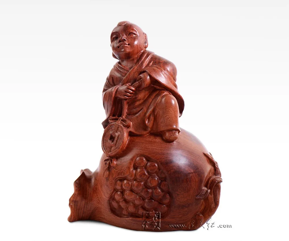 Rosewood Carving Art Crafts Solid Wood Statues Home Living bed Room Sculpture Decorations Chinese Antique Retro Padauk Ornaments