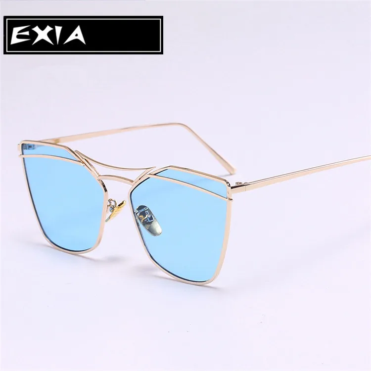 Blue Lenses Flat Sunglasses for Women EXIA OPTICAL KD 0738 Seriesflat