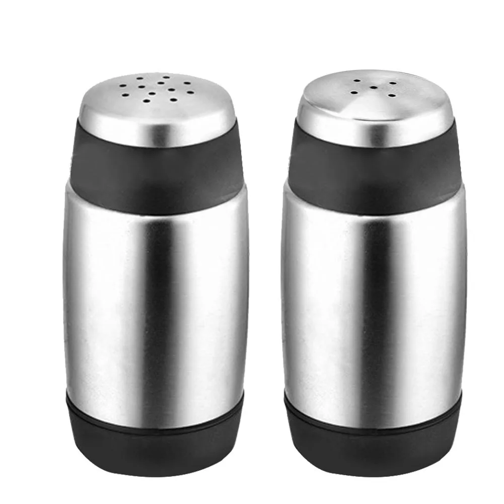 

2Pcs/Set 5 Holes +12 Holes Stainless Steel Cruet Condiment Spice Jars Set Salt and Pepper Shakers Seasoning Pots Kitchen Tools