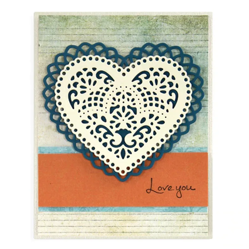 

DiyArts 6 Pcs/lot Metal Cutting Dies Scrapbooking For Card Making DIY Embossing Cuts New Craft Die Heart Key Pattern