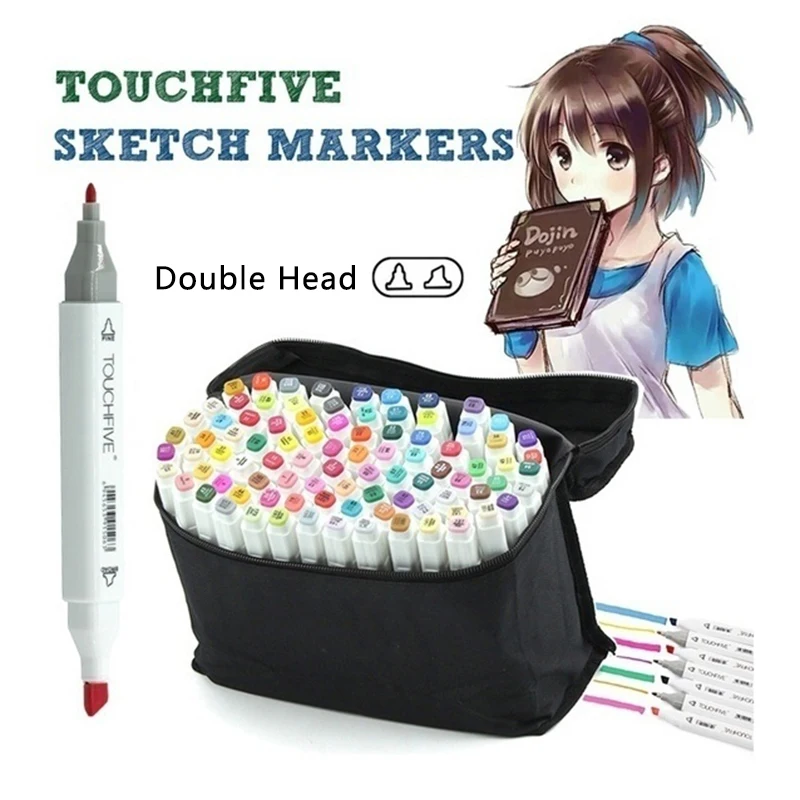 

TOUCHFIVE 40 Color Sketch Marker Set Art Marker Alcohol Based Dual Head Brush Pen For Drawing Manga Art Supplies Markers