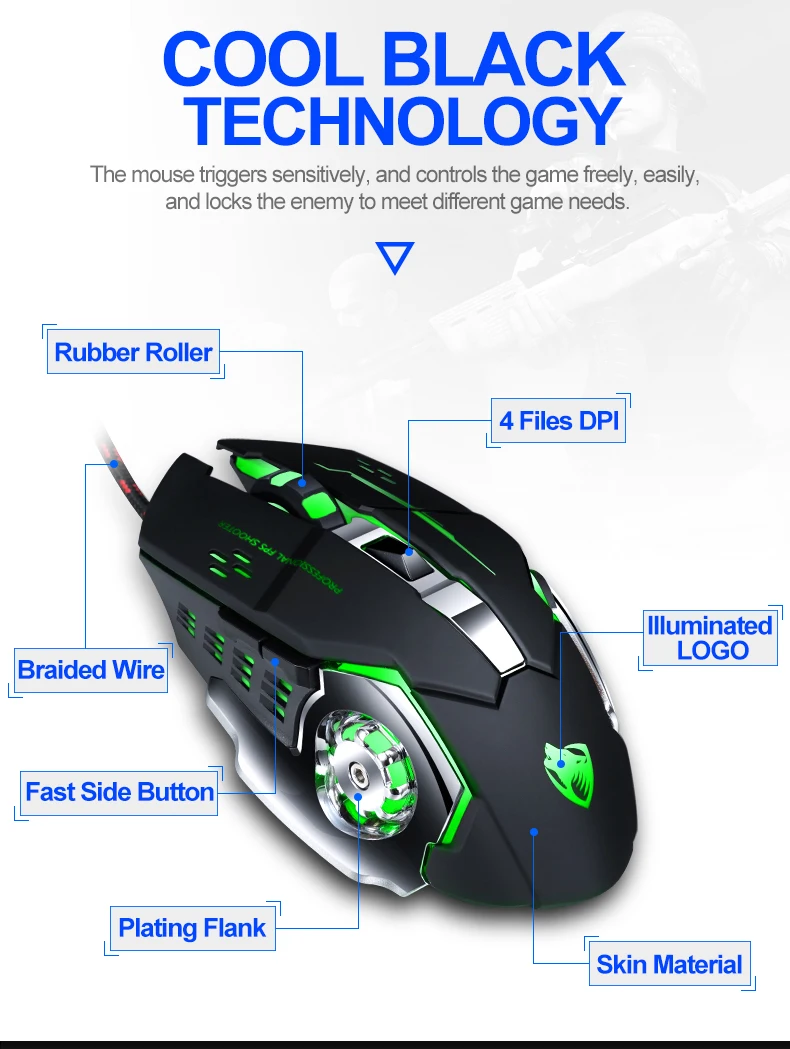 best laptop fan 2022 Professional Wired Gaming Mouse 6 Button 3200DPI LED Optical USB Computer Mouse Game Mice Silent Mouse Mause For PC laptop best bluetooth speaker for laptop