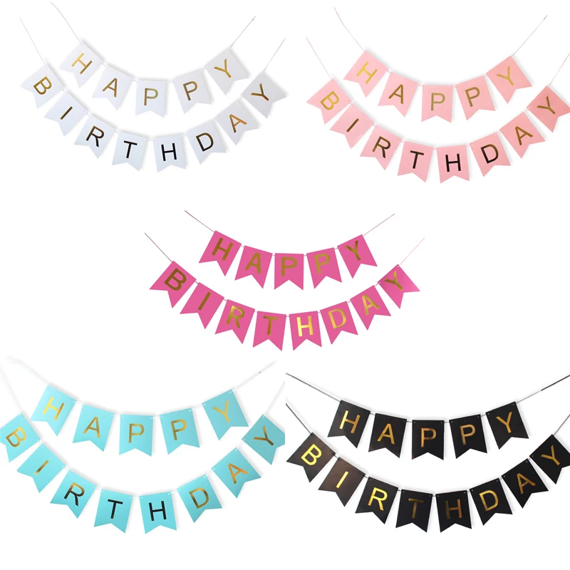 1Set Paper Happy Birthday Banner Party Decorations Kids ...