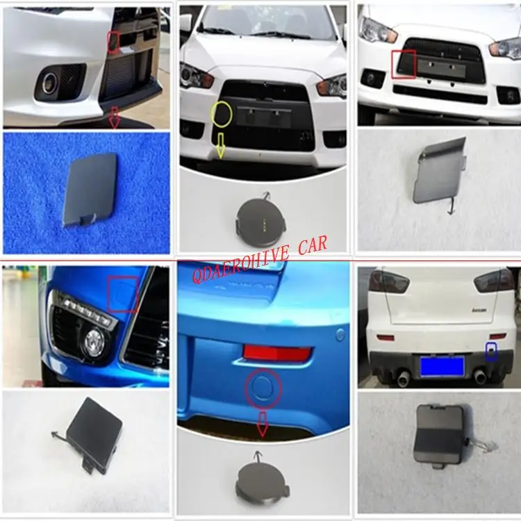 

QDAEROHIVE Front rear bumper trailer cover Rear bumper trailer hook cover for Mitsubishi Lancer EX EVO