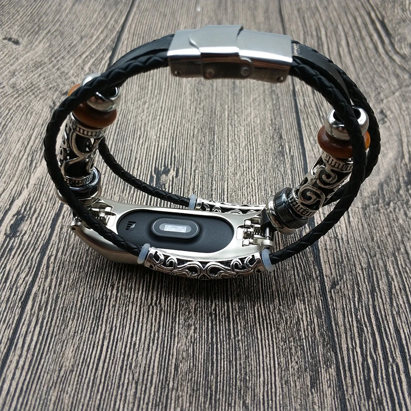 Винтажный Браслет Для Xiaomi Miband 3 браслет из натуральной кожи в ювелирном стиле для