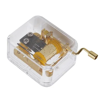 

Acrylic Hand Crank Metal Movement Music Box Kids Toy Xmas Birthday Gift FJ88