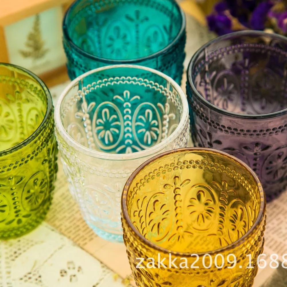 1 Pcs New KEYAMA Fireworks shape embossed breakfast juice glasses