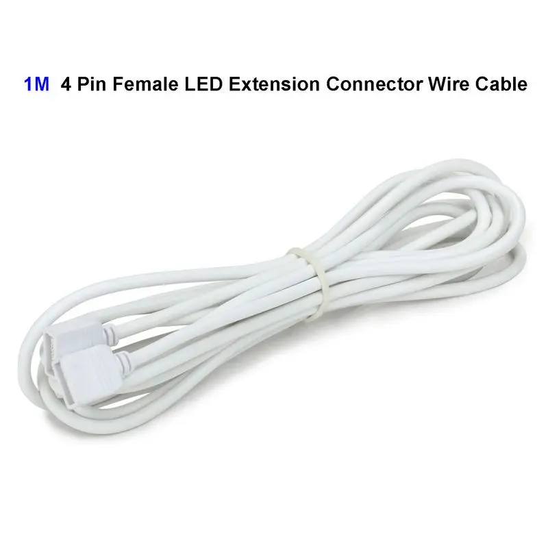 50pcs 4 Pin Female Connector Extension Extend Wire Cable 1M 3.3FT For SMD 5050 5730 5630 3528
