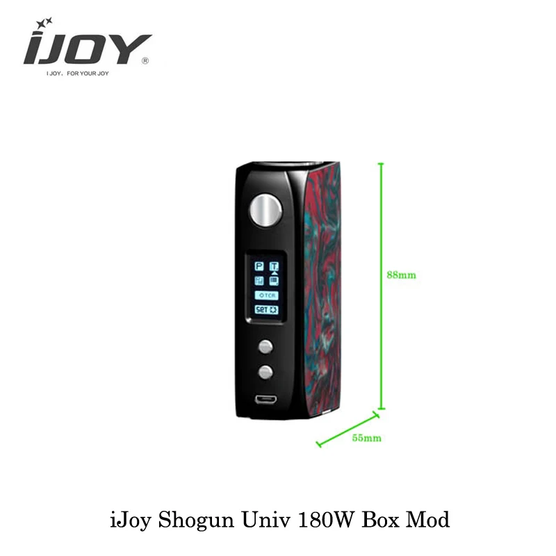  In Stock iJoy Shogun Univ 180W Box Mod Powered By Dual 18650 Battery UNIV Chip-Set Mod Box electron