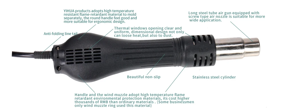 YIHUA 853AAA паяльная станция 3 в 1 станция предварительного нагрева с горячим воздушным пистолетом паяльник кронштейн паяльная станция сварочный инструмент