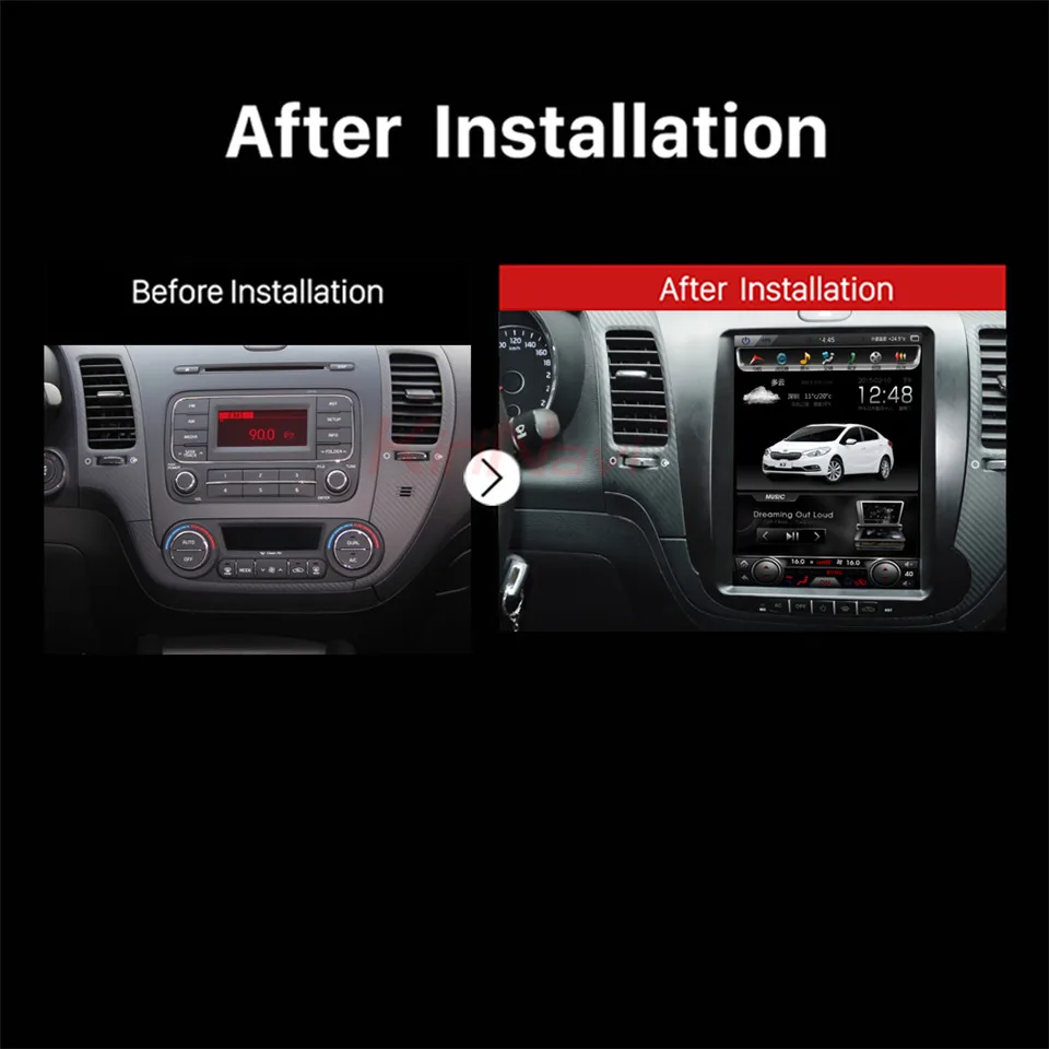 Cheap KiriNavi Vertical Screen Tesla Style 10.4 Inch 2 Din Car Radio DVD for For Kia K3 GPS Navigation Android 7.1 With Wifi Bluetooth 5