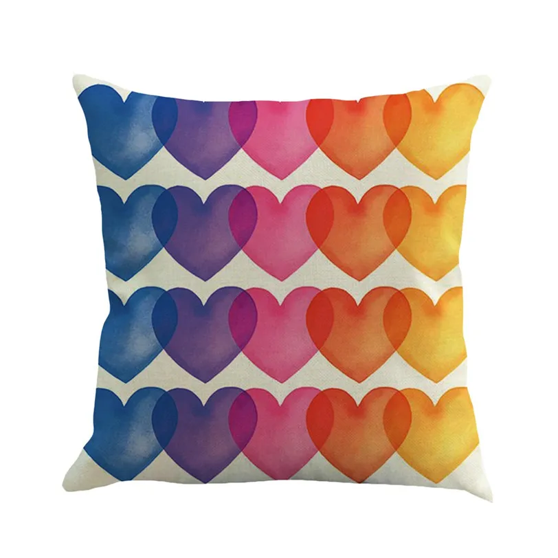 45*45 Valentine's Day Heart Printed Cushion Cover for Sofa Car