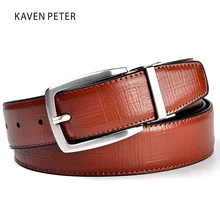 Cinturón de cuero genuino para hombre, cinturón masculino de marca de lujo, de cuero genuino de marca de diseñador, color marrón, nuevo