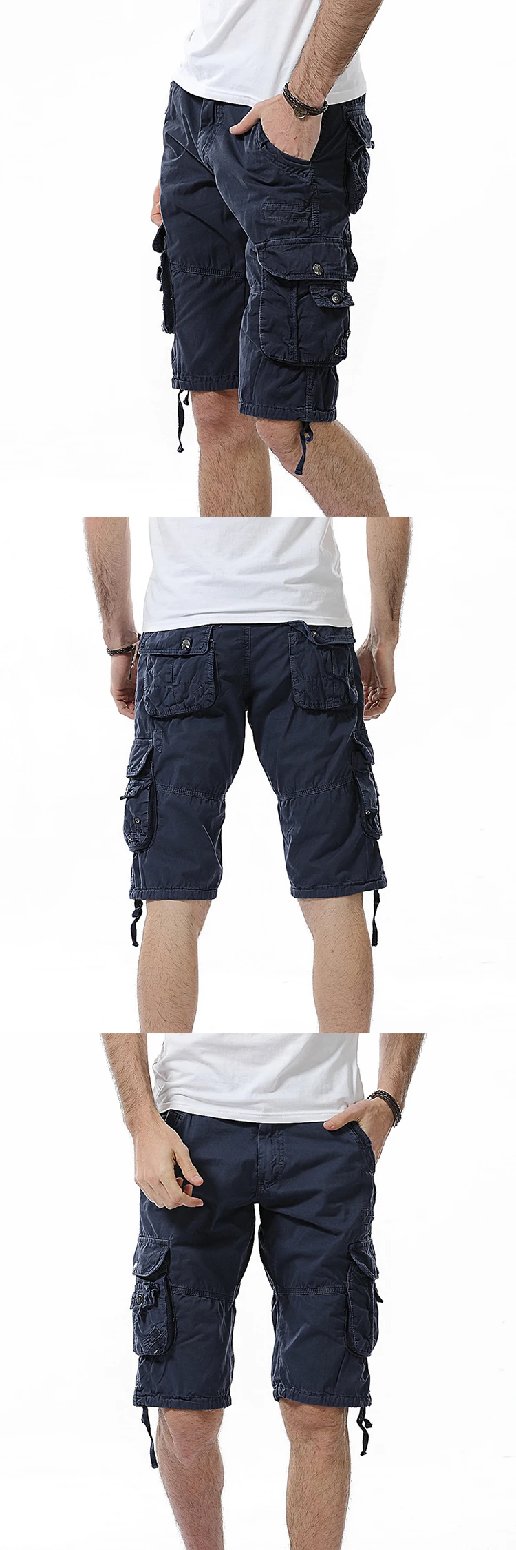 Свободные камуфляжные шорты Карго из чистого хлопка для мужчин, летние, для альпинизма, спорта, рыбалки, пляжа, с несколькими карманами, прямые короткие брюки, комбинезоны