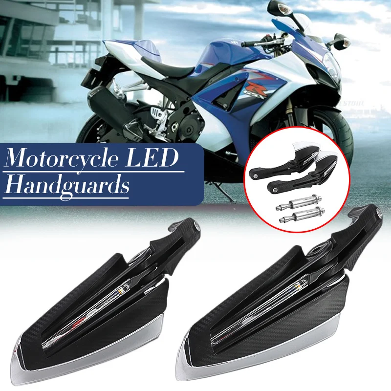 

1Set Universal Motocross LED Hand Guards 22mm 7/8" Motorcycle Handlebar Protector With Turn Signal Light Handguards Falling Protection