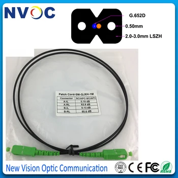 

5Pcs/Lot,1M FTTH GJXH Indoor Fiber Patch cord,SM,Simplex,G657A,LSZH,SC/APC-SC/APC,50cm between Black Tap to Connector