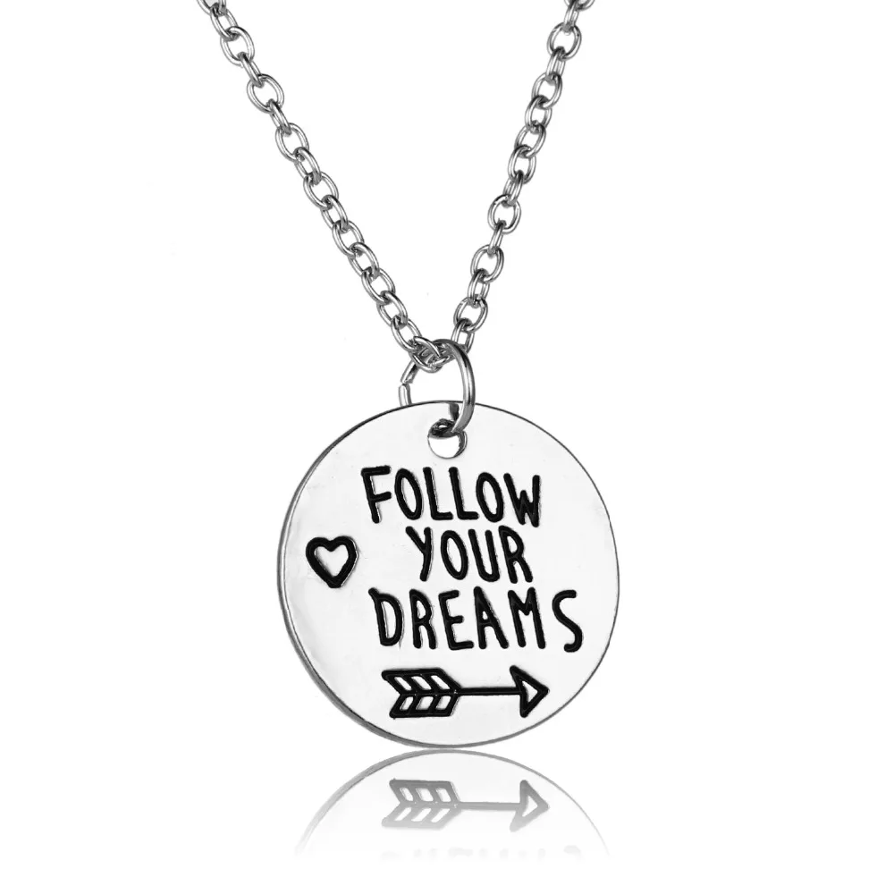 Вдохновляющее ожерелье Love Follow Your Dreams подвеска в виде стрелы ювелирное изделие