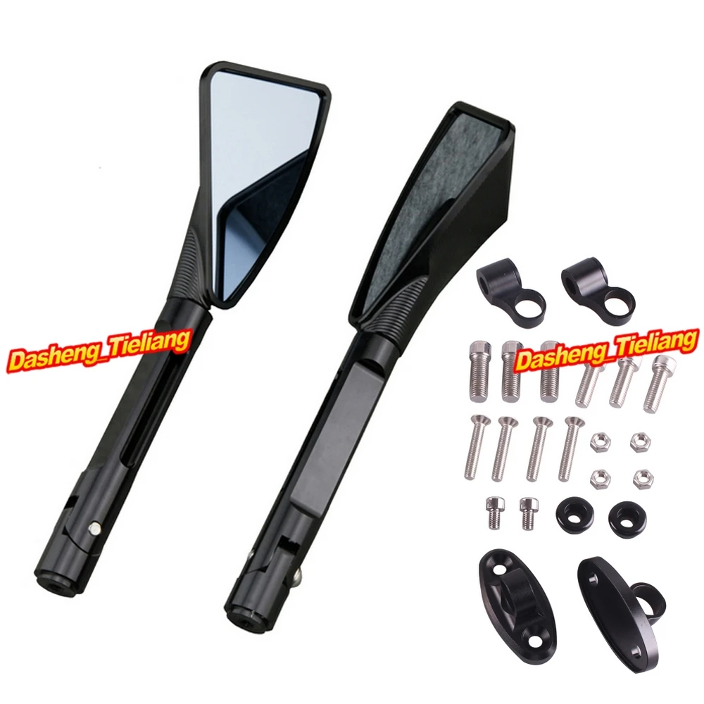 Алюминиевые боковые зеркала L & R с ЧПУ для Honda 2004 2007 CBR1000RR 2003 2010 CBR600RR черные
