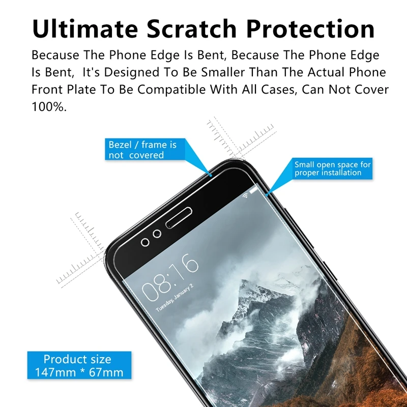 2 шт./лот 2.5D 0 26 мм 9H Премиум Закаленное стекло для Xiaomi Mi A1 MiA1 5 дюймов Защитная