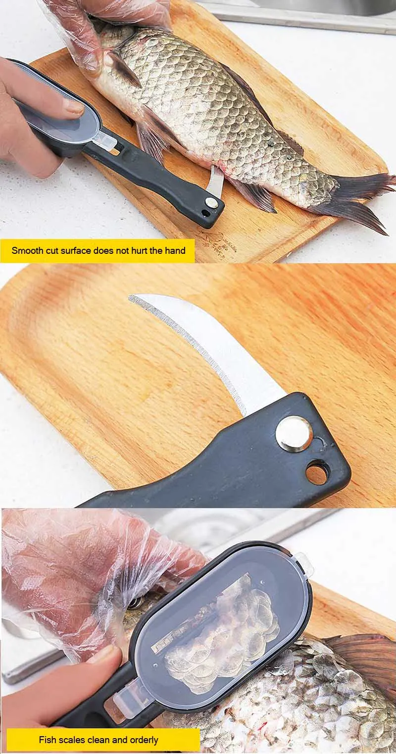 Многофункциональная щетка для рыбьей кожи, скребок для чешуи, щетка для терки, быстро удаляемый нож для разделки рыбы чистилка, скребок для скальзера с ножом