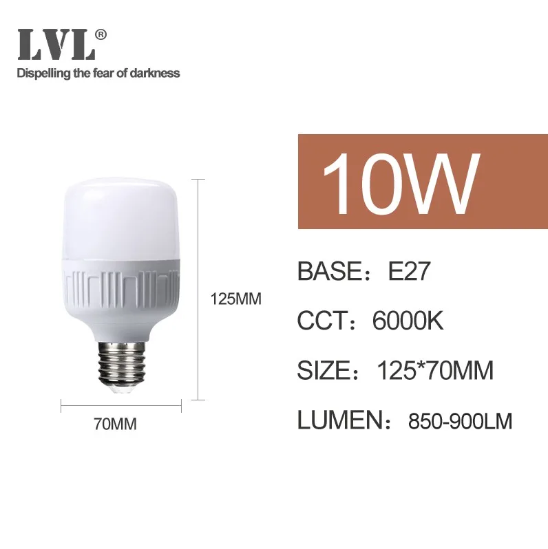 E27 Светодиодный светильник переменного тока 220 в 230 в 240 В реальная мощность 5 Вт 7 Вт 10 Вт 15 Вт 22 Вт 30 Вт 35 Вт домашнее освещение - Испускаемый цвет: 10W-6000K