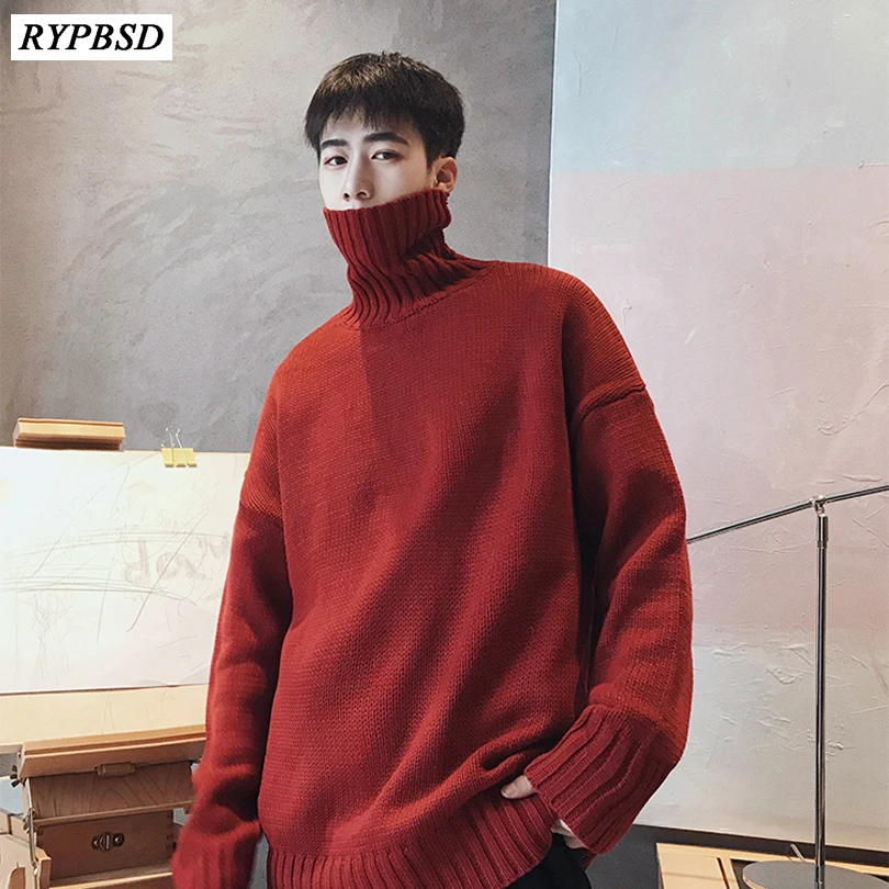 Winter New 2019 Thick Turtleneck Men's Sweater Korean Fashion High