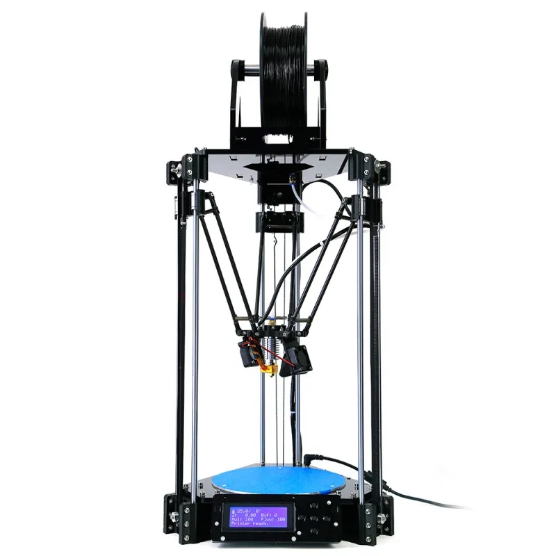  Auto leveling delta 3d printer diy kit rostock mini pro 3d printer kit with LCD Controller + Free 1 roll PLA filament as gift 