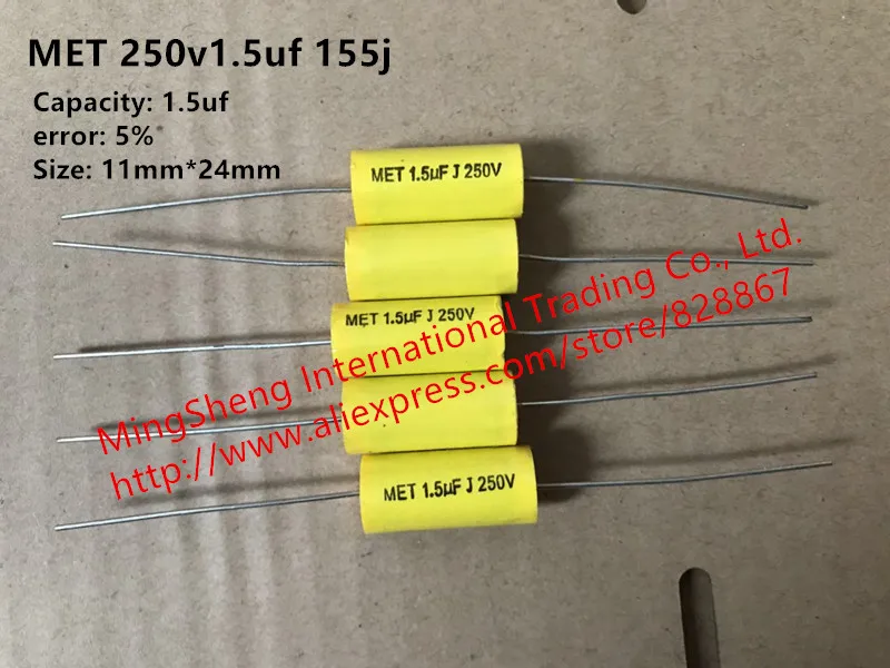 Оригинальный новый 100% мет 250v1.5uf 155j аудио Частотный делитель через осевой