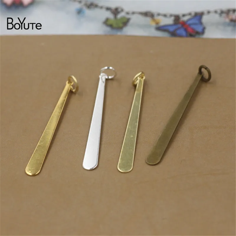 BoYuTe 200Pcs Metal Copper 384MM Flat Water Drop Pendant Charms for Hair Jewelry Tassel Making (2)