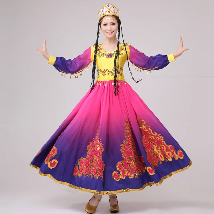 

new xinjiang Turpan minority dance costumes Chinese folk dance performance wear ethnic dance costumes Uighur costumes