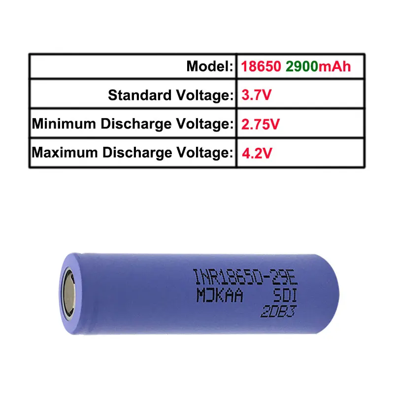 10 шт./лот для 18650 INR18650-29E 2900 мАч 10A 3,7 в перезаряжаемый аккумулятор с высоким дренажным аккумулятором с плоским верхом безопасности