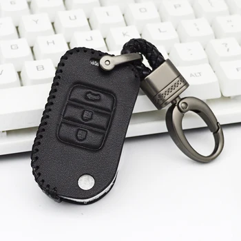 

2018 Genuine Leather Car Key Cover Case For Honda Spirior Fit Civic Accord City CB400 CRV Jazz Odyssey XRV Jed Etc Car Styling